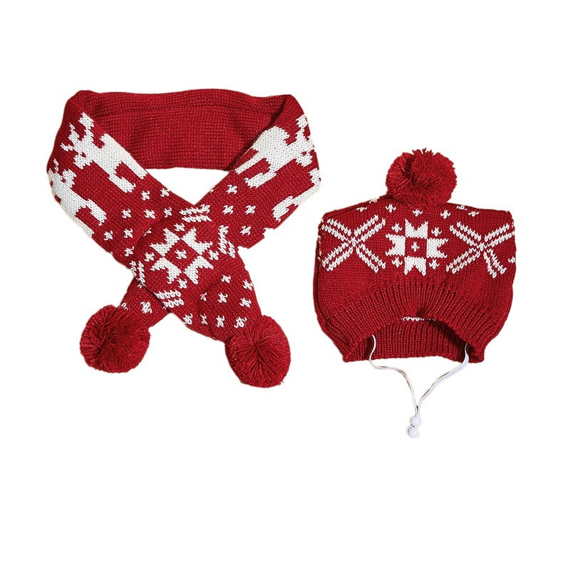 Pet Cat Dog Knitting Christmas Scarf Accessories