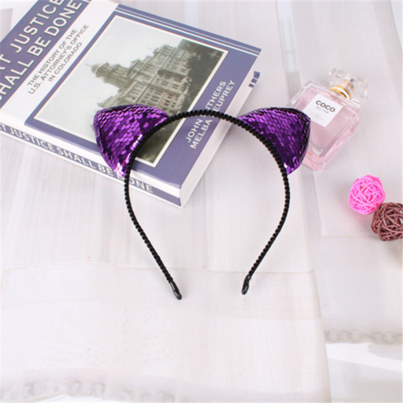 Fashion Hair Accessories Sequined Cat Ear Headband Children's Hair Accessories