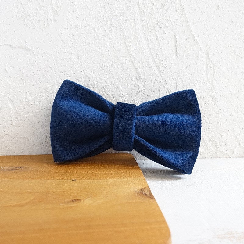 Dog collar double-layer bow tie accessories