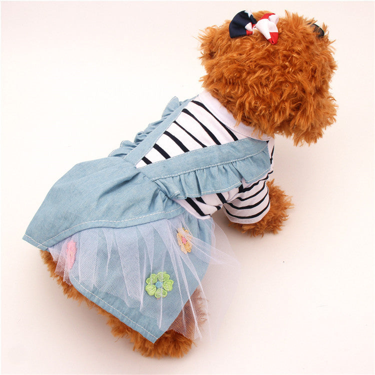 Summer And Autumn Clothing Cat Clothes Denim Skirt