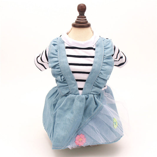 Summer And Autumn Clothing Cat Clothes Denim Skirt