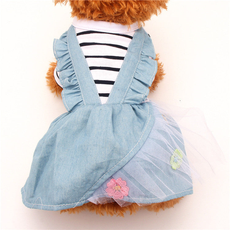 Summer And Autumn Clothing Cat Clothes Denim Skirt