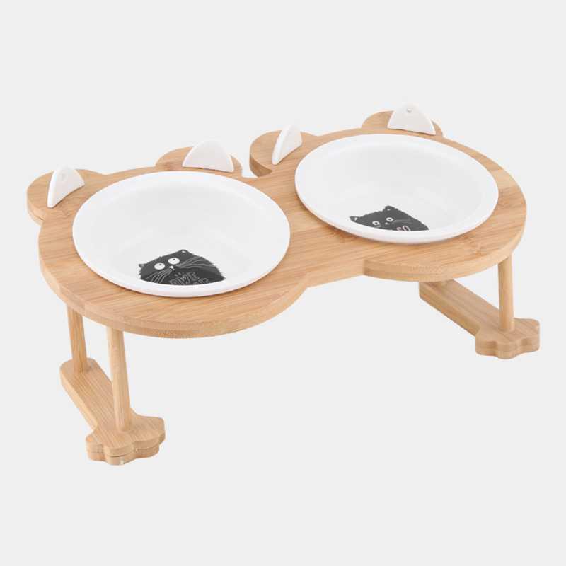 Inclined ceramic cat food cat food bowl