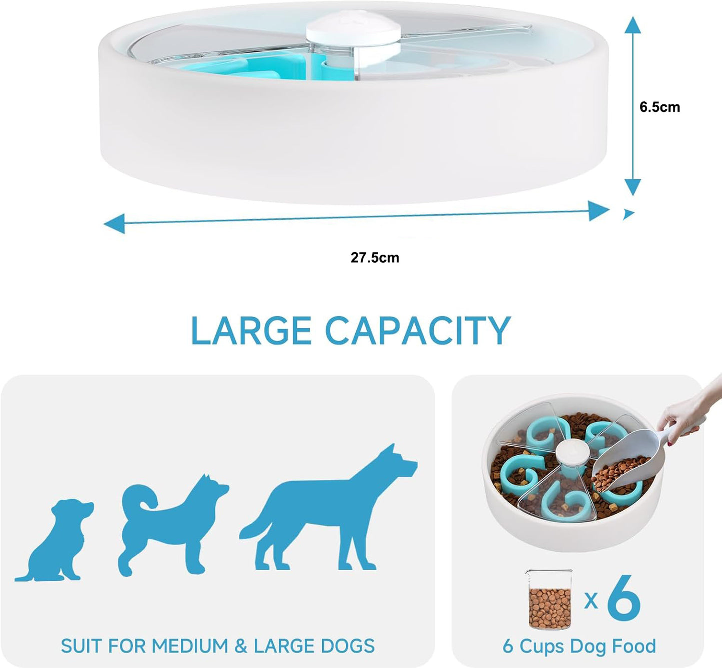 Slow Feeder Dog Bowls Maze Dog Food Puzzle Feeder For Dry Food Wet Food Raw Food Non Slip Interactive Dog Feeder For