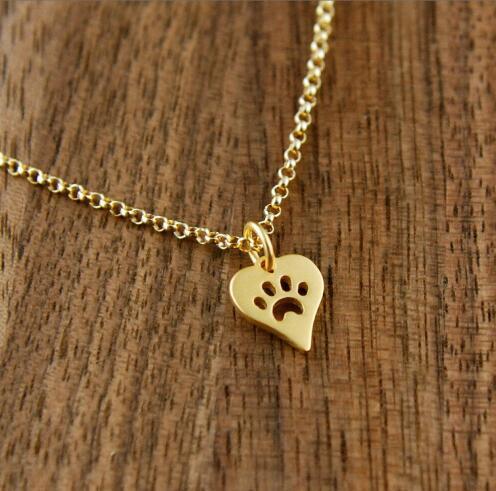 Love Dog Paw Pendant Necklace Women's Fashion Accessories