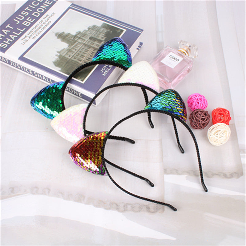 Fashion Hair Accessories Sequined Cat Ear Headband Children's Hair Accessories