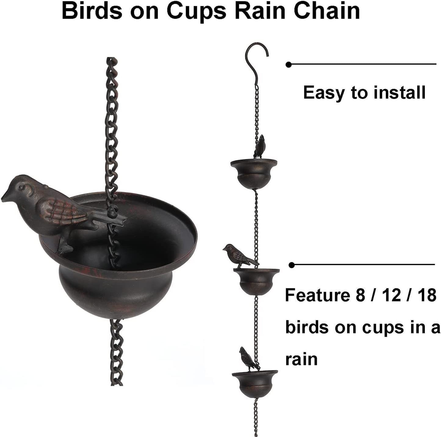 Mobile Birds Outdoor Rain Chain Outdoor Decorative Hanging Chain