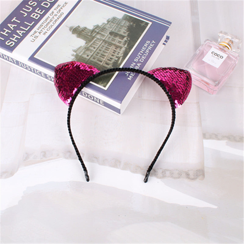 Fashion Hair Accessories Sequined Cat Ear Headband Children's Hair Accessories