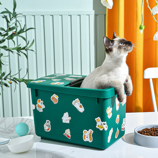 Cat Dog Food Storage Bucket Food Bucket Storage Box