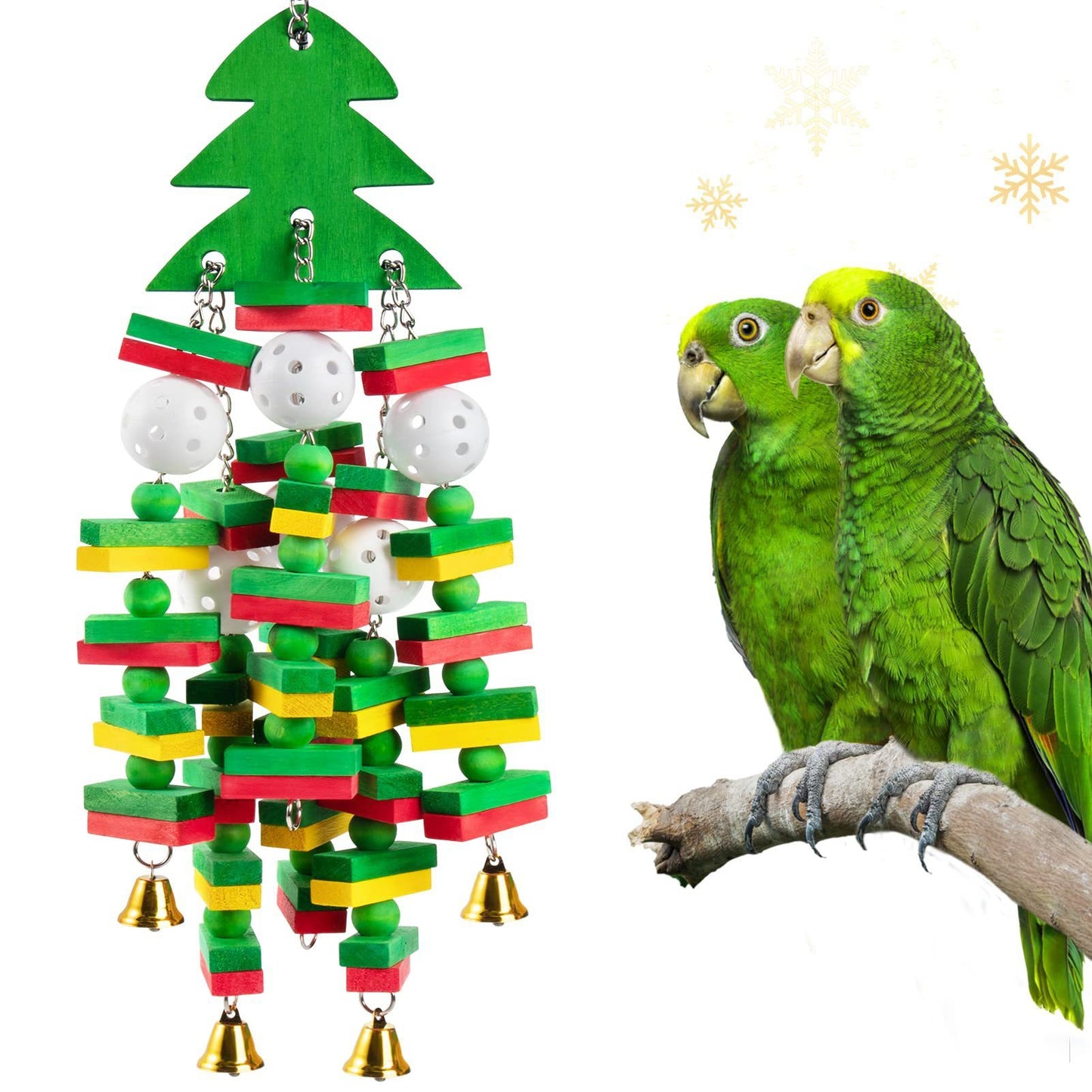 Wooden Christmas Tree Fruit Building Blocks Birds With Bell Gnawing Toys