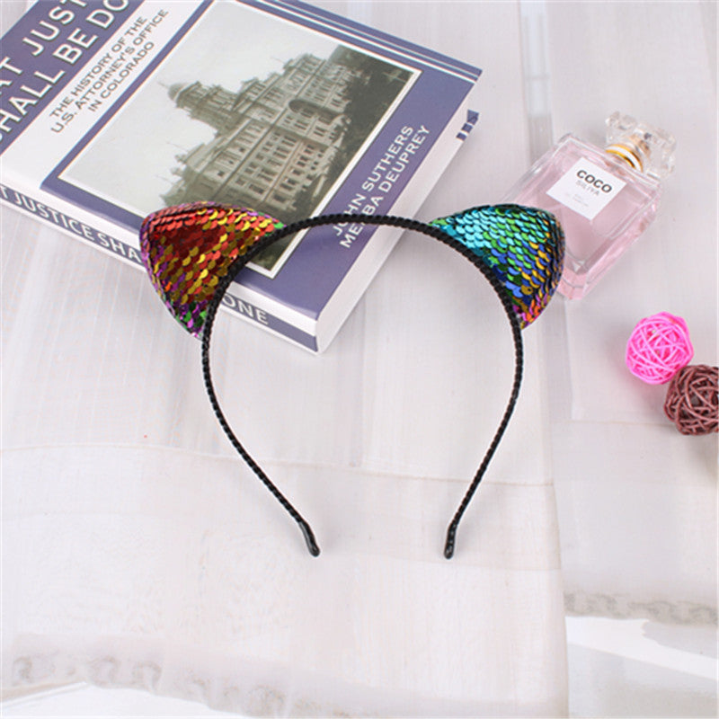 Fashion Hair Accessories Sequined Cat Ear Headband Children's Hair Accessories