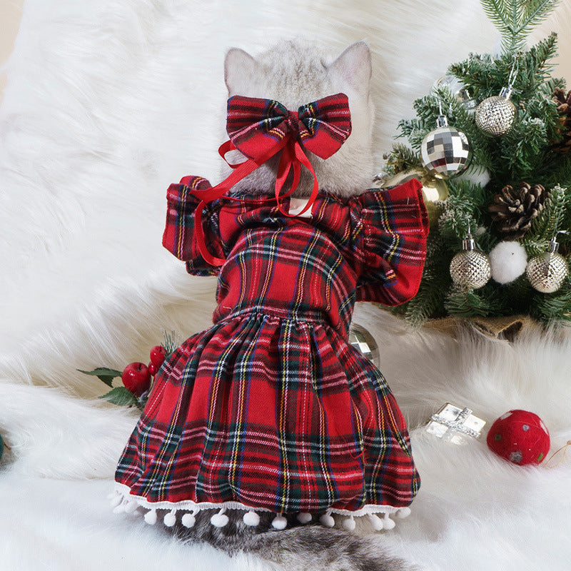 Universal Pet Christmas Skirt Cat Clothing