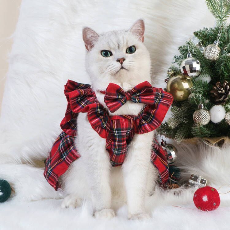 Universal Pet Christmas Skirt Cat Clothing